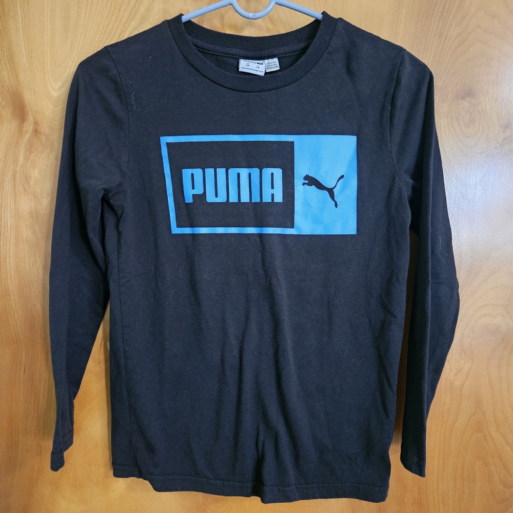 Puma Black Shirt with Vibrant Blue Logo